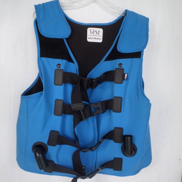 Hill - Rom The Vest Airway Clearance System Vest Adult Size Medium Blue. Read! - Picture 1 of 4